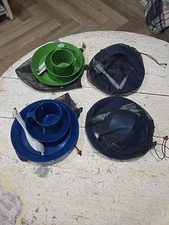 GSI OUTDOORS Camping 1-Person Table Set ~  Plate Bowl Cup Utensils ~ 4 Sets
