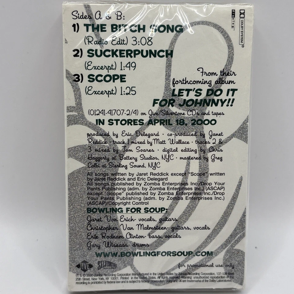 Bowling For Soup – Let's Do A Sampler Cassette SEALED 2000 Promo JSAM-114 Rock - Image 2 of 4