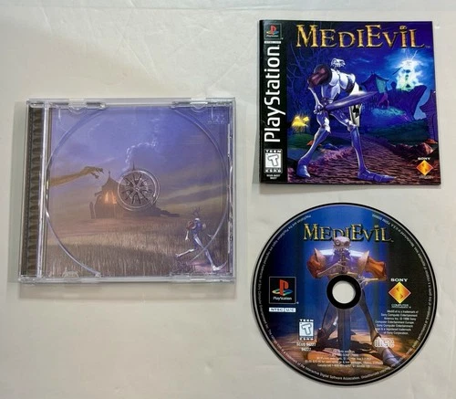MediEvil (Sony PlayStation 1, 1998) PS1 Black Label Complete CIB w/ Manual Works