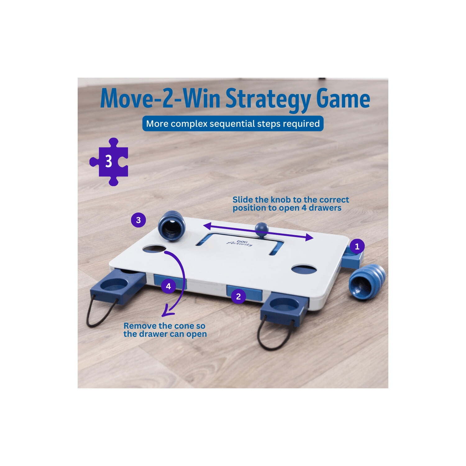 TRIXIE Dog Activity Move2Win Strategy Game, Level 3, Advanced Dog Puzzle Toy