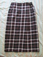 CHARTER CLUB Flirty, Long Black, Red  White Plaid WRAP skirt, women's 6P W28