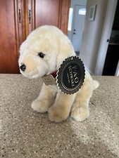 FAO Schwarz Dog plush Golden Retriever/Yellow Lab Puppy Stuffed 10  red collar