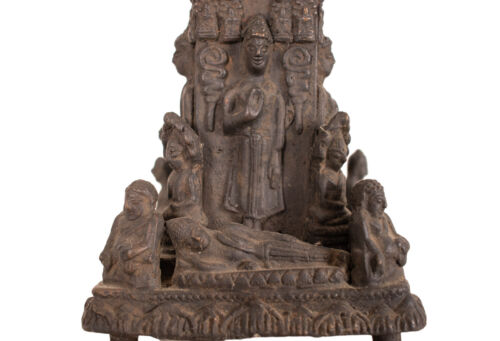 Ein seltener buddhistischer Schrein. Buddha & Mönche. Bronze. Thailand 20. Jh. - Bild 6 von 12