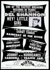 1961 Del Shannon photo Hey Little Girl record release trade print ad