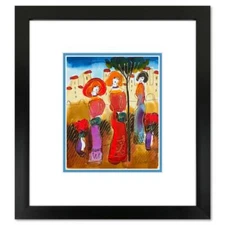 Moshe Leider, Framed Original Mixed Media Watercolor Painting, Hand Signed