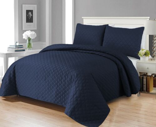 Luxus geprägte gesteppte Bettwäsche Sofa Überwurf & Kissenbezug Doppel Kingsize Bett Set - Bild 21 von 61
