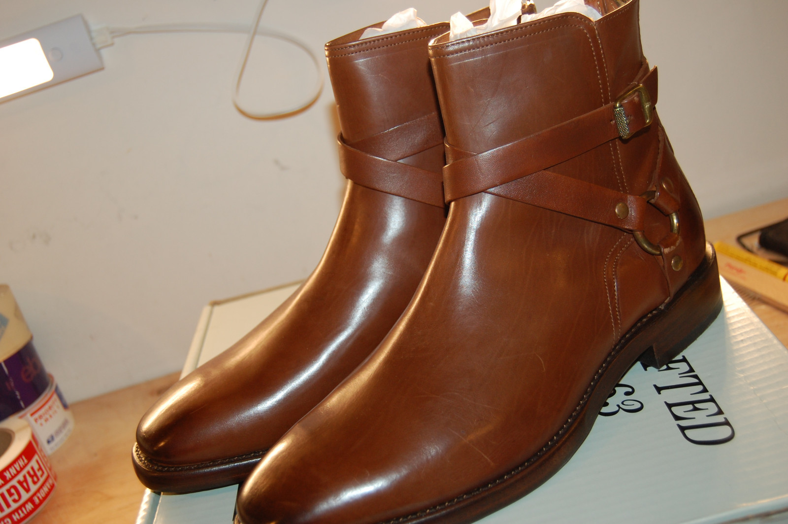 frye men's weston cross strap harness boot