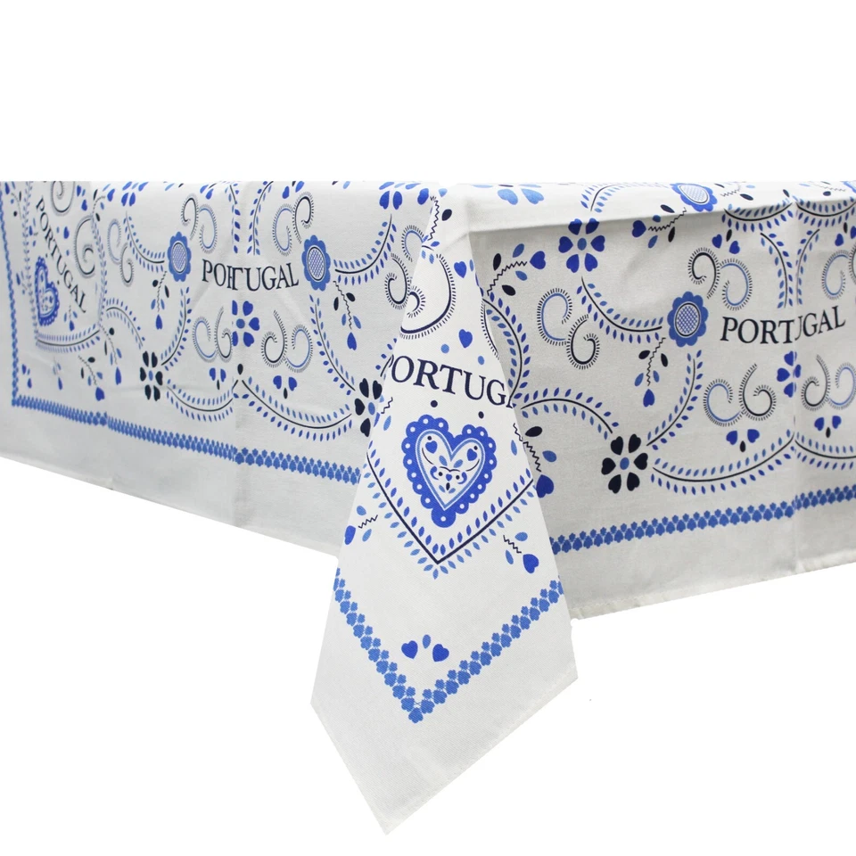 100% Cotton Limol Viana Heart  Made in Portugal Tablecloth, Various Colors - Image 2 of 4