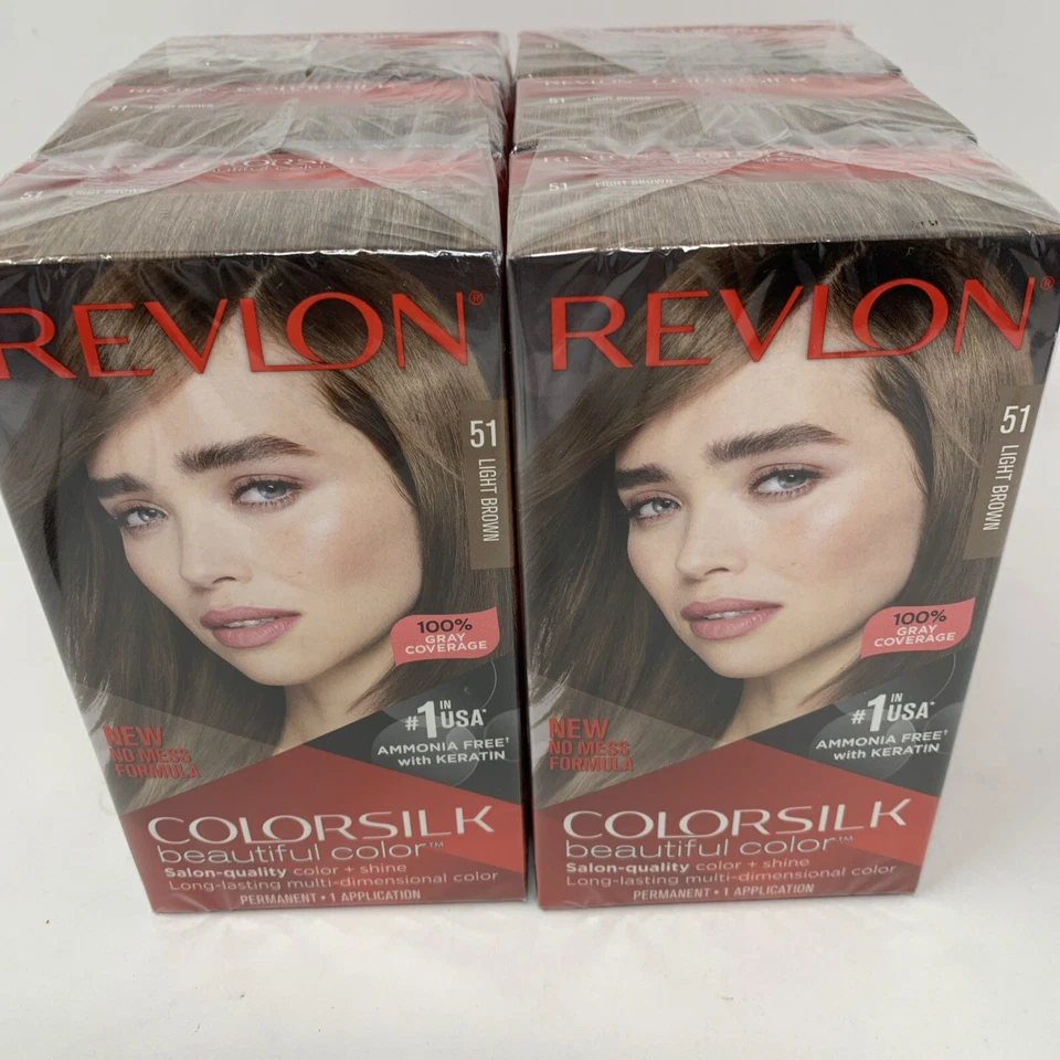 Tintura de cabelo permanente Revlon Colorsilk linda cor 51 marrom claro sem amônia x6 - Imagem 3 de 4