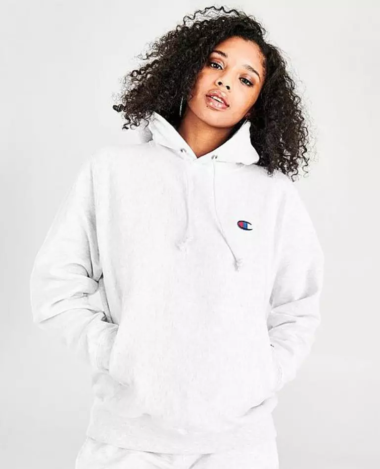 NEW CHAMPION GRAY BOYFRIEND REVERSE WEAVE C LOGO HOODIE SZ S SMALL |