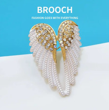Angel Wings Brooch Inlaid Rhinestones Elegant Accessories Buckle Pin