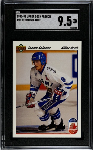 1991-92 Upper Deck French #21 Teemu Selanne RC SGC 9.5 MINT+ Beautiful Card!