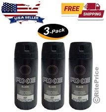 Axe Deodorant Body Spray Black Men's Fragrance 150ml/5.07 Oz 3-Pack - New