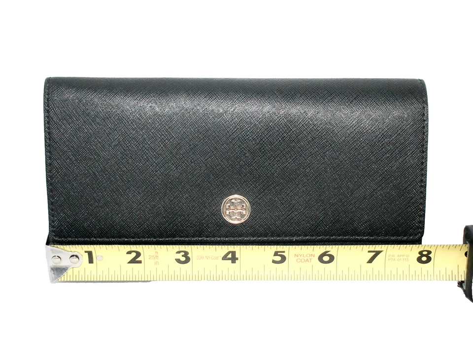 Cartera sobre TORY BURCH Robinson Continental en cuero negro granulado cruzado Foto 2 de 4