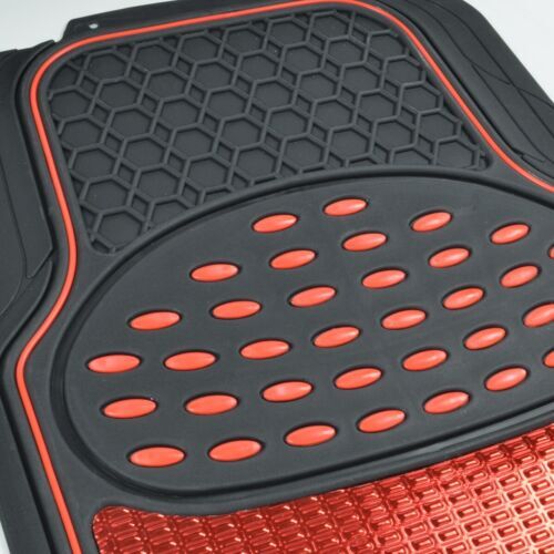 BDK 2 Tone Black & Red Floor Mats for Cars - Metallic Top Finish Car Mats for... - Bild 4 von 6