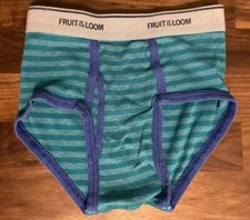 Vtg Fruit Of The Loom Boys EverSoft Brief Small Ringer Striped