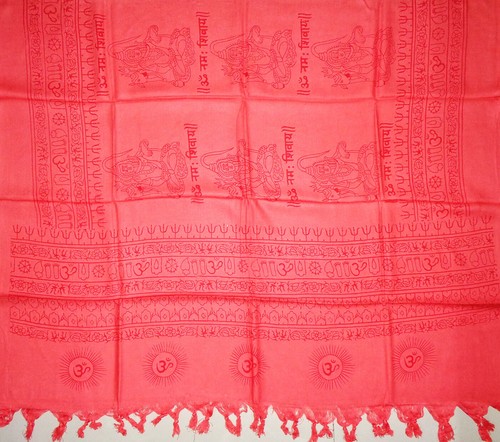 Sciarpa TCJ Om Yoga Hippy Meditazione Preghiera Scialle Blu Cotone Grande Fatta a Mano Nepal - Foto 15 di 16