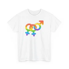 Bisexual Symbol Unisex Tee, LGBT Pride Shirt, LGBTQ Emblem Clothing, Rainbow
