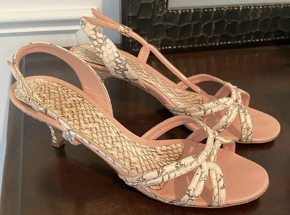Pink snakeskin sandals sales