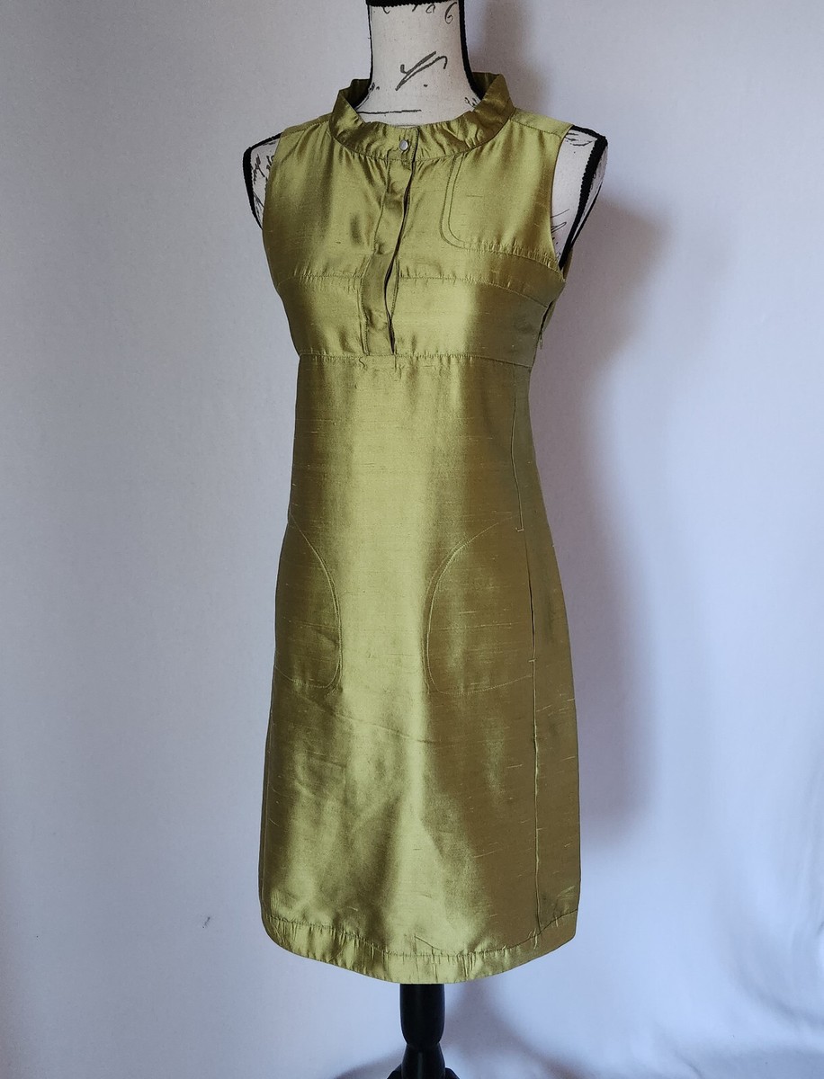 S Max Mara Cocktail Summer High Neck Silk Dress Sleeveless Pocket