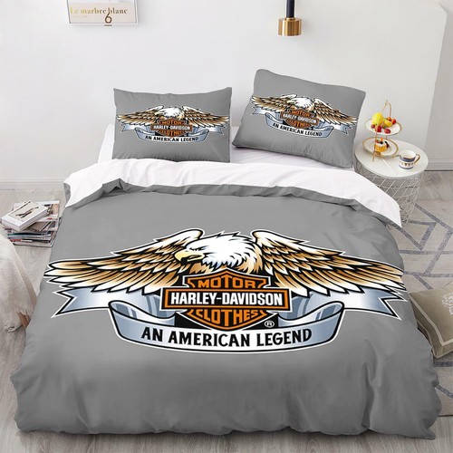 2Pcs Harley Davidson Bedding Set Quilt Duvet Cover Pillowcase Single