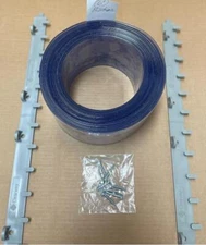 6" Freezer Strip Curtains With Brackets 42" X 84" Or Smaller