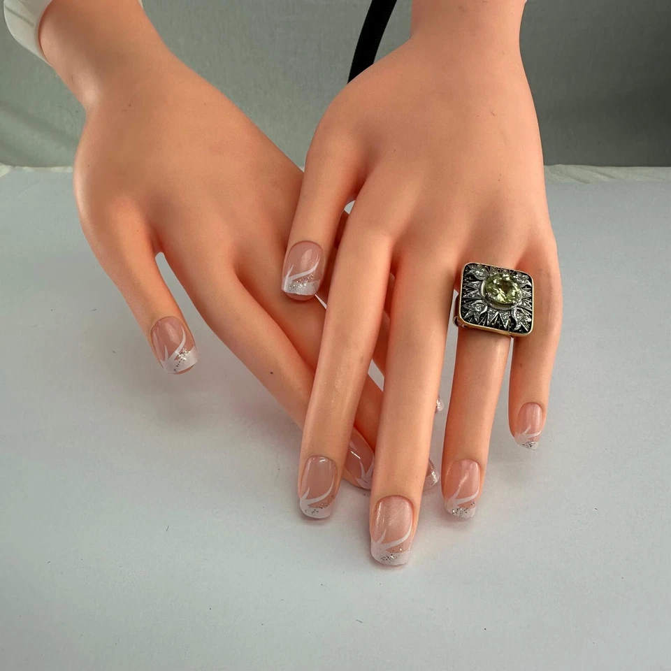 585 14K Gold 900 Silber Art Deco Jugendstil RG53 Ring 5 Ct Saphir 0,30Ct Diamant - Bild 2 von 4