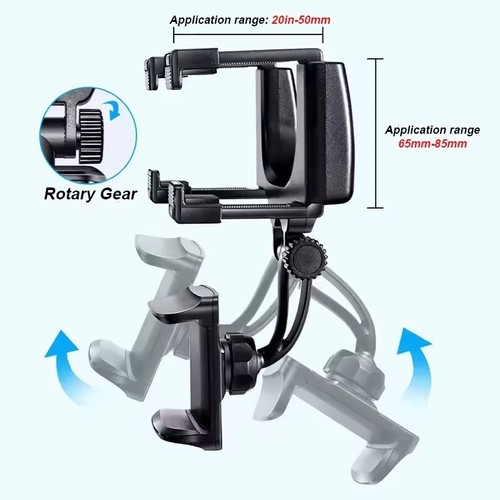 Rearview Mirror Phone Holder for Car Free Rotation Adjustment Phone Mount - Photo 5 sur 9