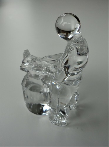 2 Vtg Orrefors Sweden Art Glass Abstract Modern Blacksmith Figurine Paperweight - Picture 5 of 6