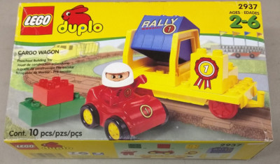 LEGO Duplo 2937 Cargo Wagon NEW! RARE! Freight Train Flat Car Race Container