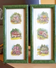 Wheelbarrow's & Cart's by Peggy Thatch Sibley WAOW 97 Framed Art Print 11"x5" 2 