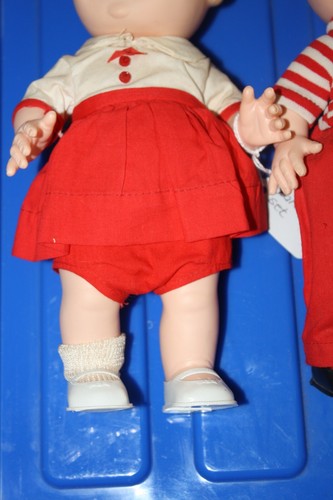 Pair Campbell kids dolls red & white outfits 1972 vinyl boy & girl - Picture 4 of 12