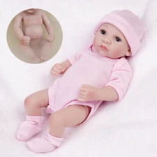 Silicone Reborn Baby Girl Dolls Full Body Soft Vinyl Realistic Newborn Doll Gift