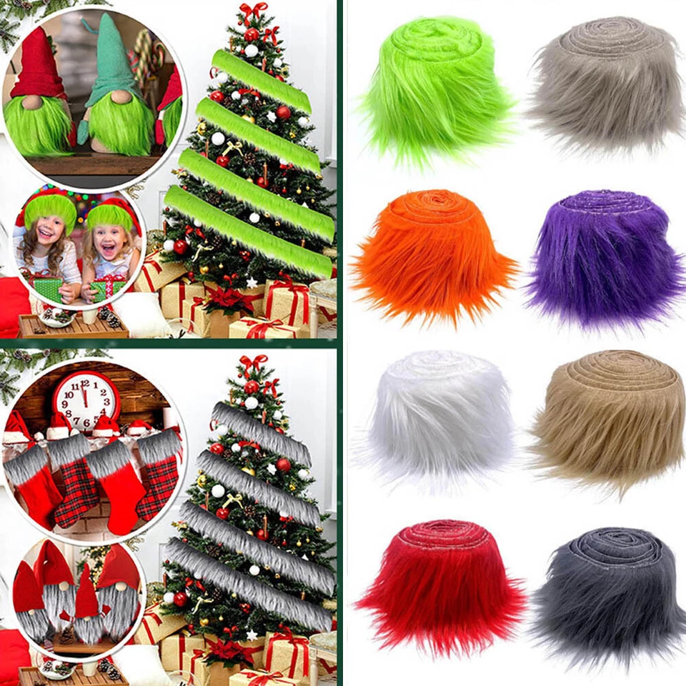 1.5M Faux Fur Fluffy Plush Strips Ribbon Edge Trim For Clothing Hood Hat Craft @ - Image 3 of 4