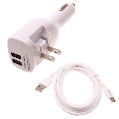 For iPhone 15/Pro/Max/Plus - 2-in-1 Car Home Charger 6ft Long USB-C Cable TYPE-C
