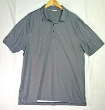 Cutter & Buck Polo Shirt Men XL Stretch Breathable Black & Gray Geometric