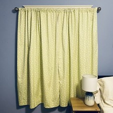 Pottery Barn Kids 44x63 in Lined Curtain Panels 2 Drapes Green White Polka Dot