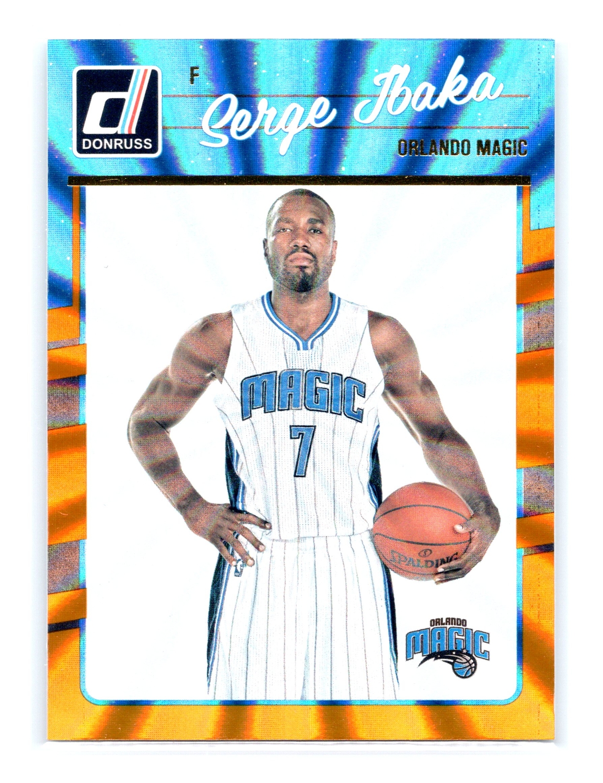 2016-17 Donruss Basketball #67 Serge Ibaka Orange Holo Laser Orlando Magic