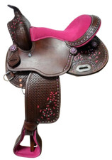 Western Handmade Barrel Racing Wooden Tree Tooled Carved 10-18 Inches