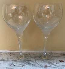 2 Wine Glasses Pasodoble by SCHOTT ZWIESEL 7 7/8" Cut W/Frosted Accent Petals