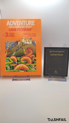 Adventure (Atari 2600, 1980) Cx2613 - W/ Box + Game + Cover - No Manual