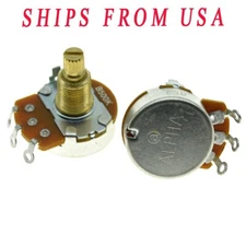 2x Alpha Guitar Full Size Pots Potentiometer 19.5mm Brass Shaft Linear Pot B500K