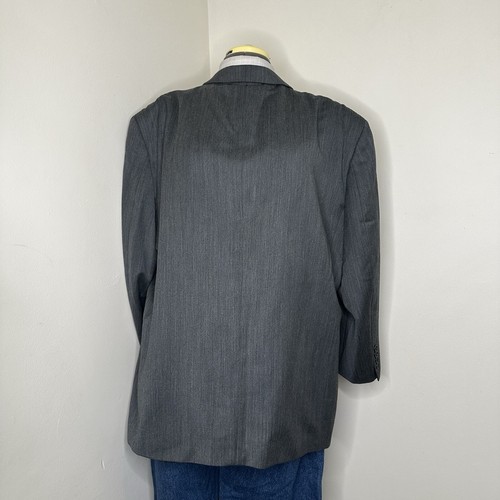 VTG Versini Mens Sport Coat Blazer Suit Jacket 52R 56" Gray 3 Button Wool - Picture 6 of 16