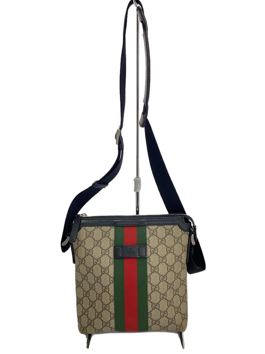 Sac bandoulière GUCCI GG Supreme Sherry line PVC beige occasion