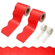 2 Rolls Bulletin Board Borders, 65.6ft Red Border