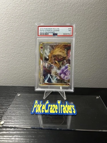 Pokemon Entei & Raikou Legend Top Unleashed Holo Rare #90 PSA 7