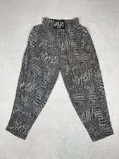 Vintage Gold's Gym Sweatpants Mens Small Gray Abstract Made In USA Tapered