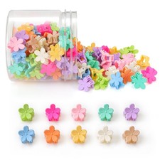 Mini Flower Hair Clips 100Pcs, Small 1 Count Pack of 100 , Multicolor