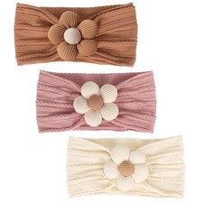 MIUXUESO 3 Pcs Baby Flower Headbands Baby Girls Nylon Headband Soft Hairbands...