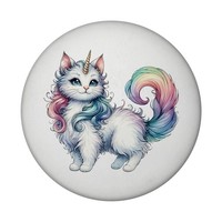 Einhorn-Katze Magnet Mit FlaschenöFfner Rund